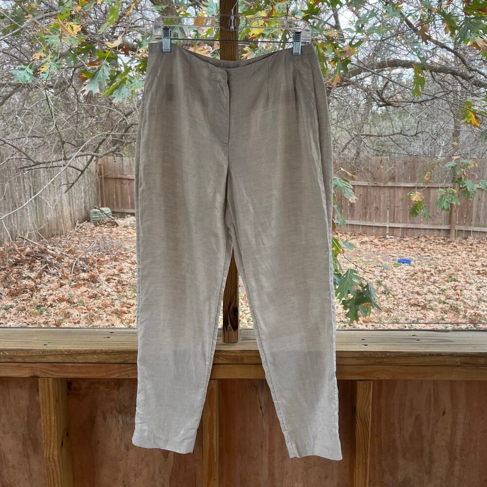Chico's Women's Gold Sheen 100% Linen Ankle Pants Size 0.5 (Small)